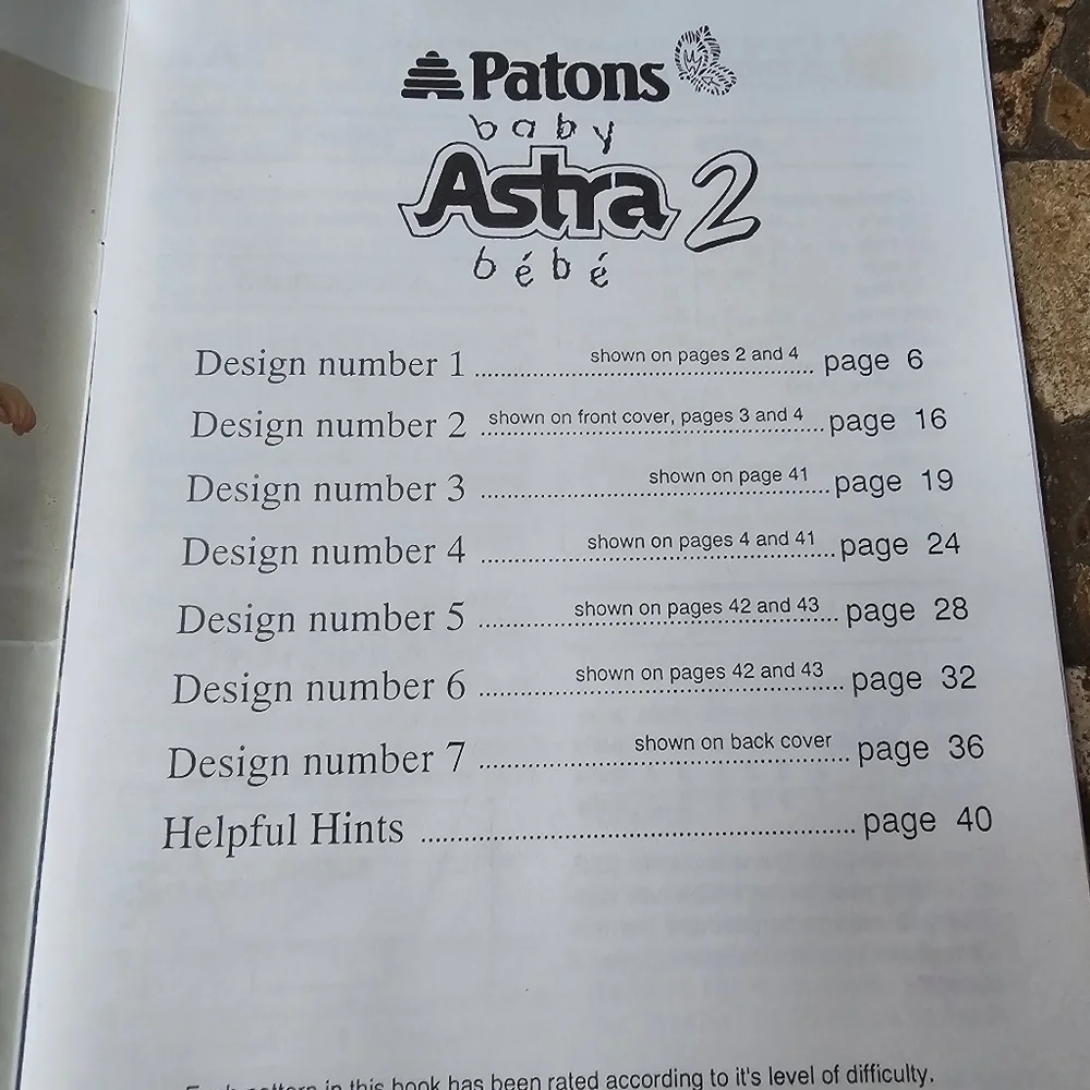 Vintage 992 Patons Baby Astra 2 Knitting Pattern Booklet 672 CC, Preowned